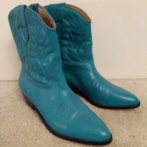 Deadstock vintage turquoise cowboy boots